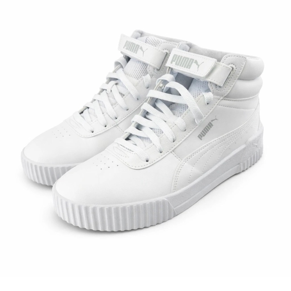 Puma Carina Mid Womens Size 9.5 White Sneakers Casual Shoes Lightly Worn